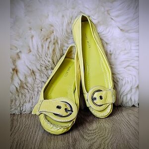 Nine West Yellow Leather Women's Flats